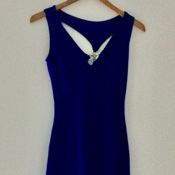 TADASHI Dresses & Skirts - Vintage Tadashi *COBALT BLUE* Sleeveless SEXY Back Dress